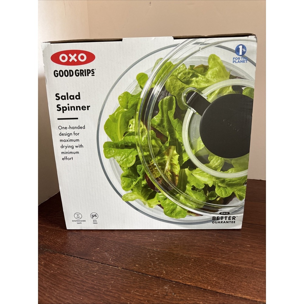 OXO 32480 10.5 Inch Salad Spinner - Clear New In Open Box